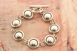Artie Yellowhorse Sterling Silver Shadowbox Design Link Bracelet